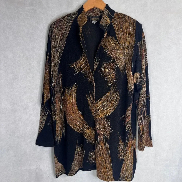 A Touch of Class Vintage Artsy Button Front Long Sleeve Blouse Size LG - Picture 9 of 9